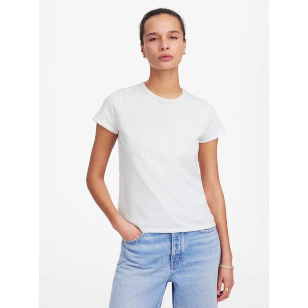 NWT Madewell Essential Slim Tee in Lightweight Cotton White S